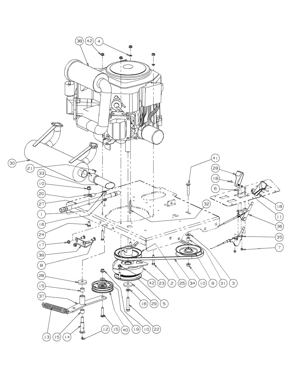 Kohler Engine Assembly 25hp Diagram and Parts List for RECON60 53AH8ST5050-25HP Cub Cadet Lawn Tractor